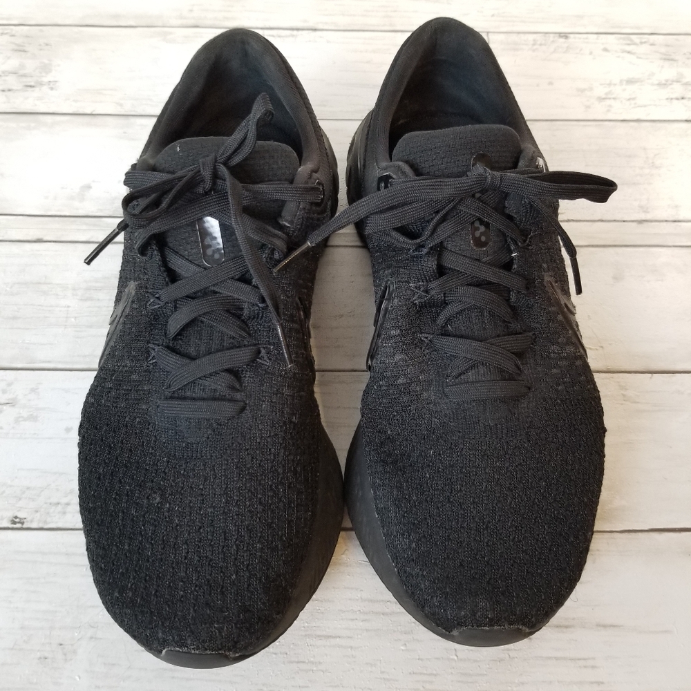 Nike React Infinity Run Flyknit Triple Black Runn… - image 3